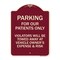 Signmission Parking for Our Patients Only Violators Will Be Towed Away at Vehicle Owners Expense, BU-1824-23442 A-DES-BU-1824-23442 - alternate 1